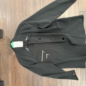 Black Blazer with Silver Accents